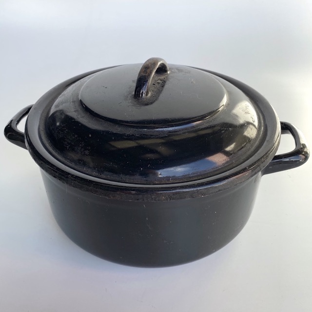 POTS n PANS, Black Enamel Stock or Casserole Pot